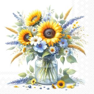 Hovedbilde Serviett solsikker i krukke