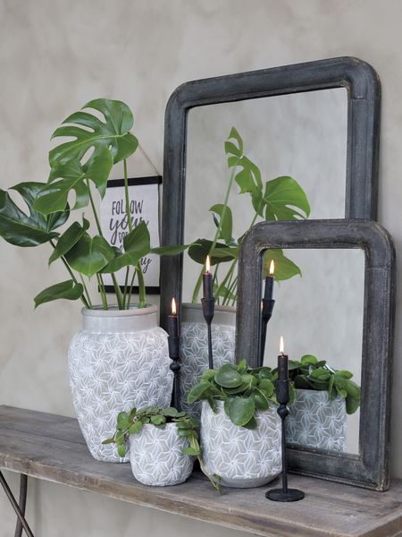 Colmar potte med blomster, H17,5/&Oslash;17 cm