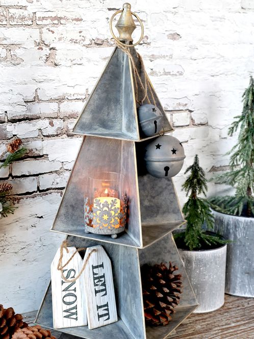 Hovedbilde Telysholder med dekor antique zink
