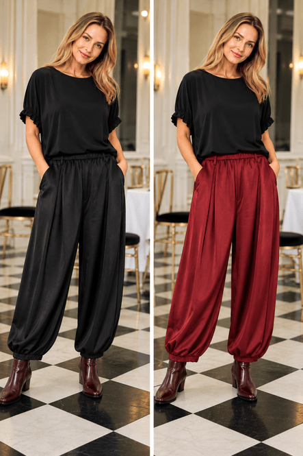 Hovedbilde BCLUCINDA Balloon Pant – Black & Wine 