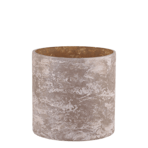 Hovedbilde Lyslykt i mocca-farget glass, H15/&Oslash;15 cm