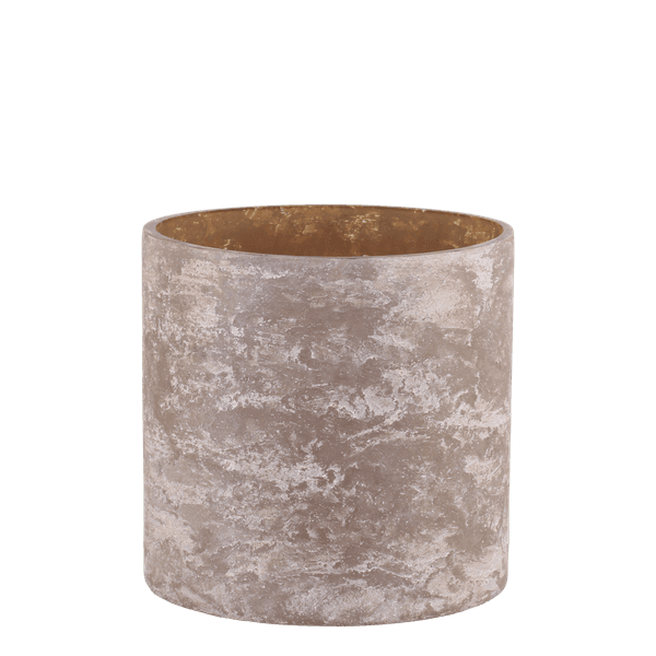 Lyslykt i mocca-farget glass, H15/&Oslash;15 cm