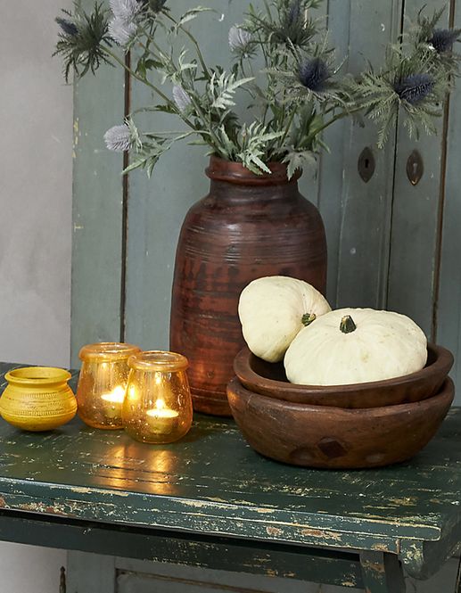 Hovedbilde Lysglass/ vase gul