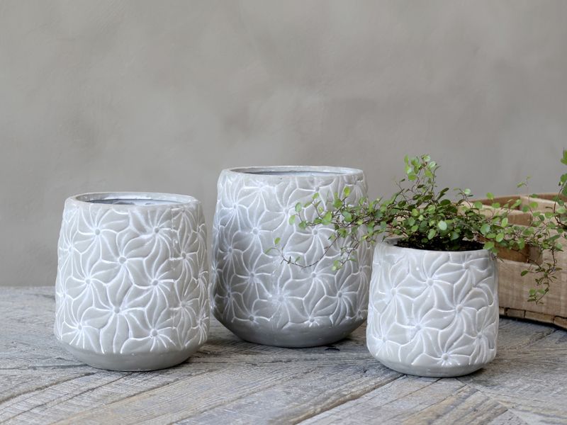 Colmar potte med blomster, H17,5/&Oslash;17 cm