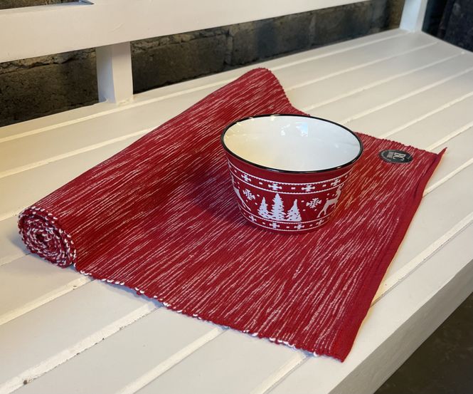 Hovedbilde Løper Riga i bomull Rød 40x140 cm