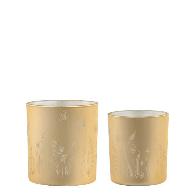 Hovedbilde Lysglass med blomster 2 pk