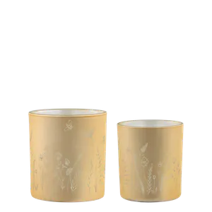 Hovedbilde Lysglass med blomster 2 pk