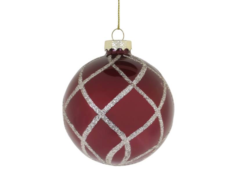 Julekule med glimmer antique cherry