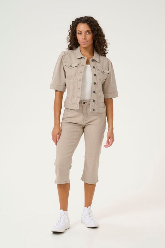 CUmilky Capri Pants – Dune/White Stripe