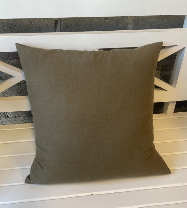 Hovedbilde Putetrekk lin/bomull kapersgrønn  45x45cm