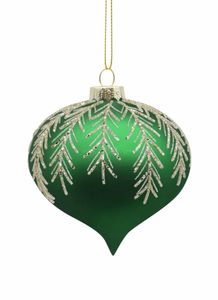 Hovedbilde Julekule gr&oslash;nn/gullglitter