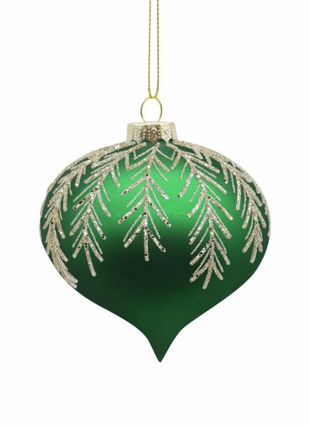 Julekule gr&oslash;nn/gullglitter