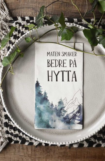 Hovedbilde Serviett - Maten smaker bedre på hytta